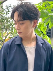 メンズニュアンスパーマ・韓国風センターパート