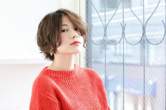 小顔⭐︎前下がりウェーブショートボブ